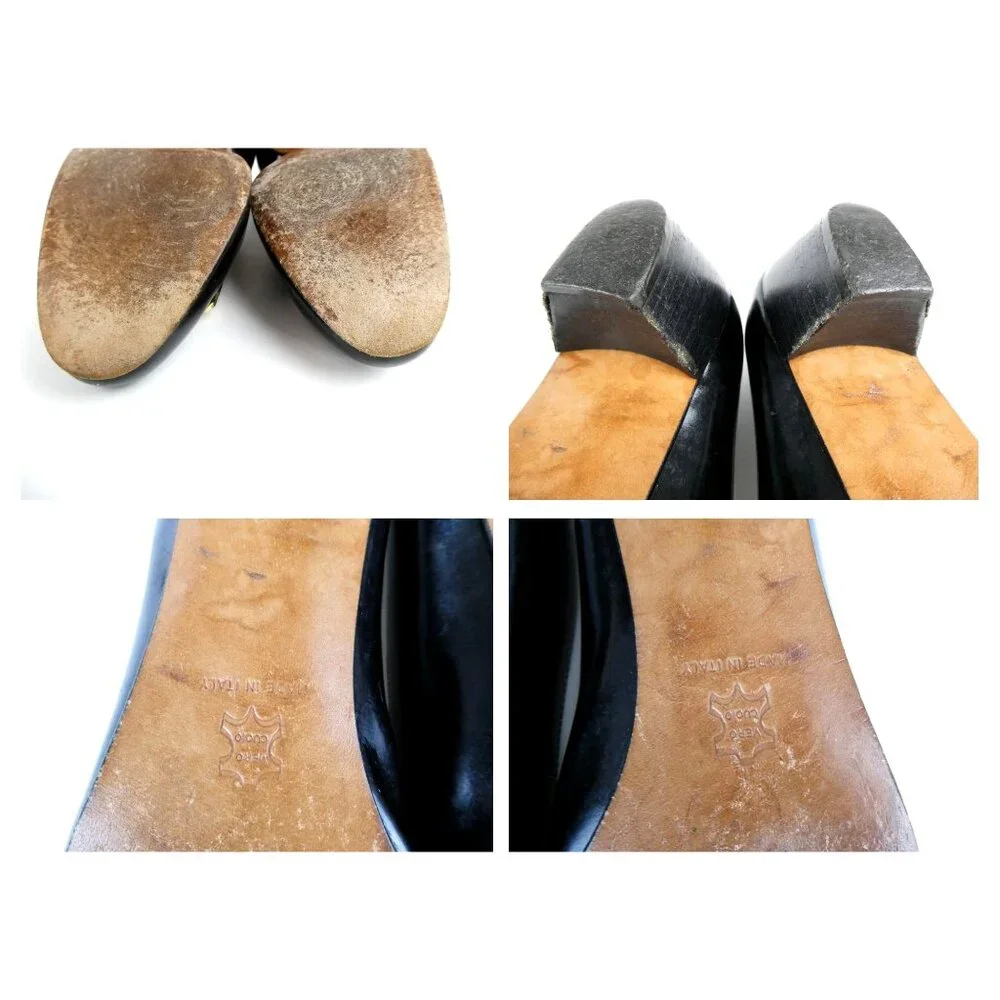 Salvatore Ferragamo Black Leather Heels Size 8.5